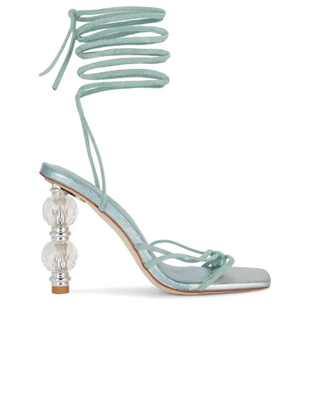 Jeffrey Campbell Metallic Light Blue Lace-Up Sandals